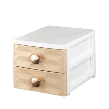 

Plastic Make Up Organizer Jewelry Cosmetic Desktop Storage Box Removable Collection Holder White