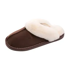 YOUYEDIAN/зимние домашние тапочки; теплые мягкие мужские тапочки; однотонные Вьетнамки; модные пушистые домашние тапочки без застежки; мужские тапочки;# g35