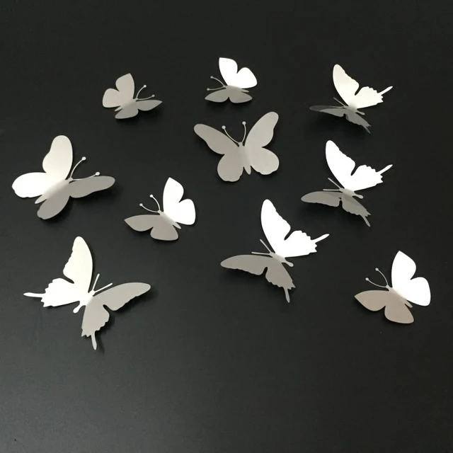 10pcs Lot Silver Erfly Wall Decor Art Mirror Sticker 10pcs Lot Silver Erfly Wall Decor Art Mirror Sticker Stainless Home