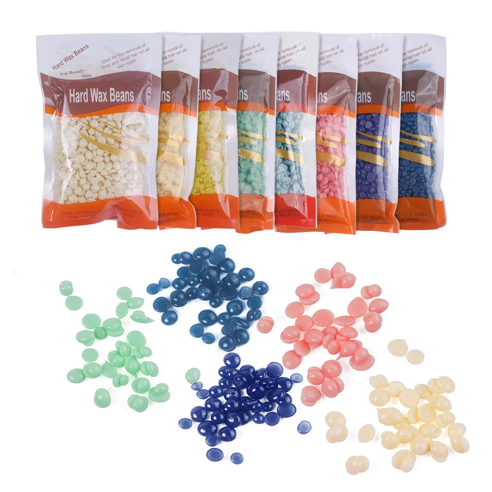 

2018 New Arrival 100g/bag Nail tools No Strip Depilatory Hot Film Hard Wax Pellet Waxing Bikini Hair Removal Bean in Eight Color