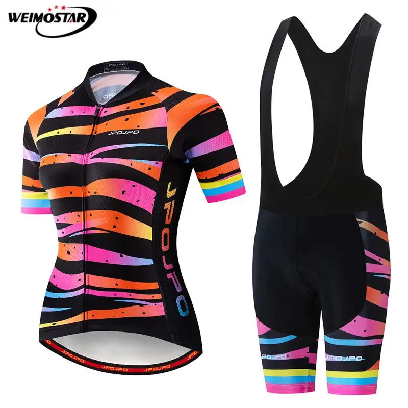 

Weimostar Pro Team Cycling Clothing Women 2019 Short Sleeve Bicycle Wear Breathable MTB Bike Clothing Anti-UV Cycling Jersey Set