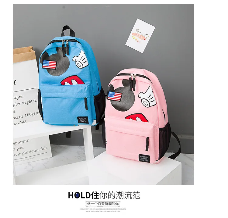 Сумка с Микки Маусом, плюшевый рюкзак, повседневная школьная сумка для девочек, высокое качество, сумка для книг, школьный рюкзак для детей