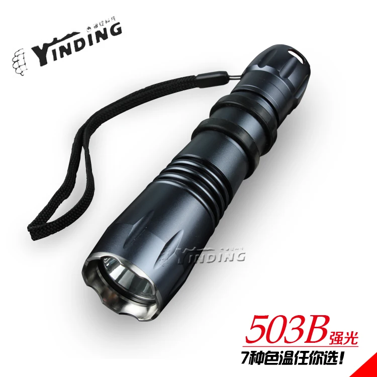 

YINDING 503B 10w Cree XM-L2 T6 1000 lm + LED Super bright Aluminum Alloy flashlight 18650 Strong light Outdoor lighting portable