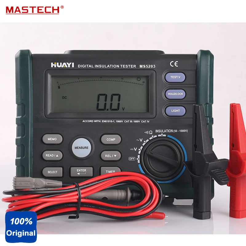 

MASTECH MS5203 Digital Insulation Resistance Meter Tester Multimeter 10G 1000V