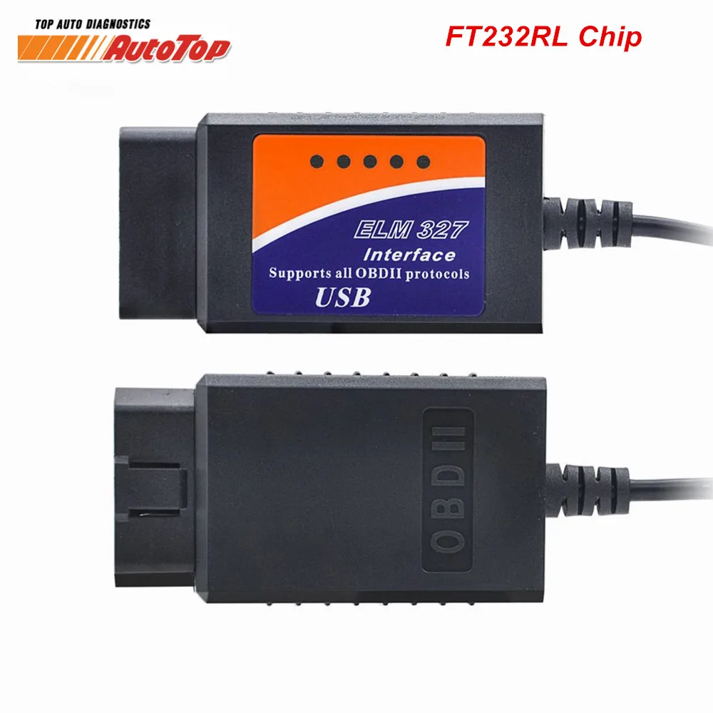 ELM327 USB OBD2 FTDI FT232RL чип OBD 2 сканер автомобильный для ПК EML 327 V1.5 ODB2 интерфейс диагностический инструмент ELM 327 USB V 1,5