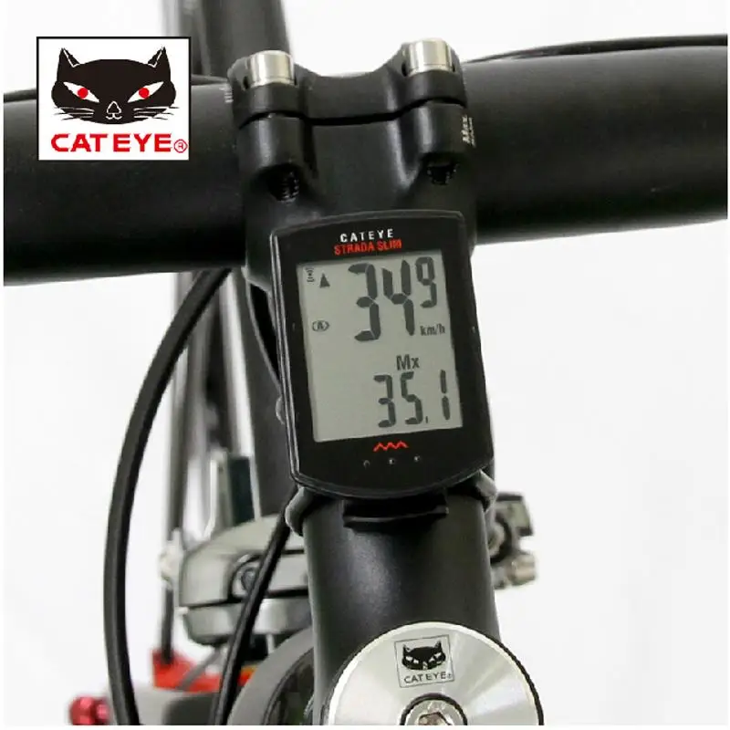 

CATEYE Cycling Road Bike STRADA SLIM Wireless Digital Computer Speedometer Bicycle Accessories Speed/Cadence/Calorie/KM 4 Colors
