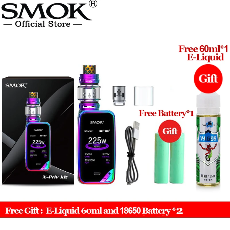 Buy SMOK X PRIV Kit Free Flavor 18650 Battery TFV12