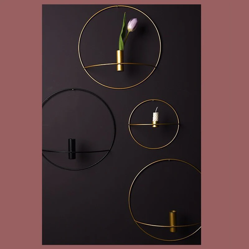 

3D Metal Candlestick Wall Mounted Candle Holder Geometric Tea Light Home Decor DAG-ship