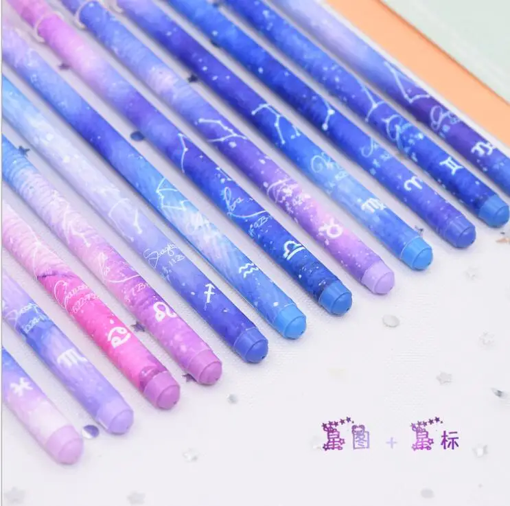 

4 pcs/lot 0.5mm Star Twelve Constellations Zodiac Gel Pen Ink Pen Promotional Gift Stationery School & Office Supply
