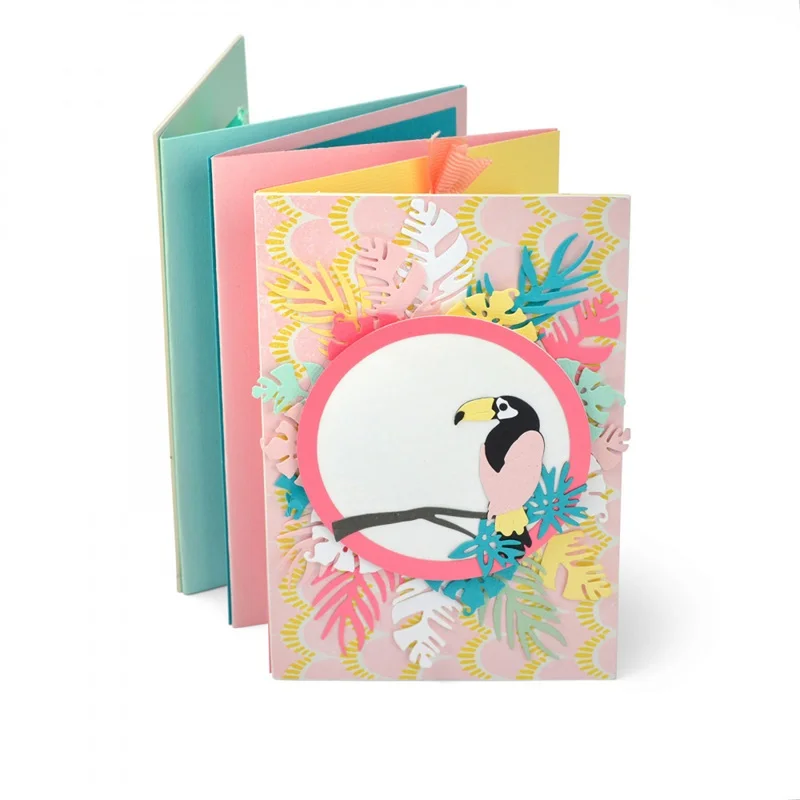 

Toucan and Leaves Plants Metal Cutting Dies New Stencils for DIY Scrapbooking Paper Making Cards Craft Toy