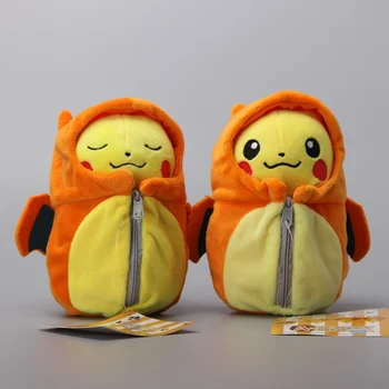 

New Pikachu Cosplay Eevee Robe Sleeping Bag Plush Toys Cartoon Soft Dolls 25 CM