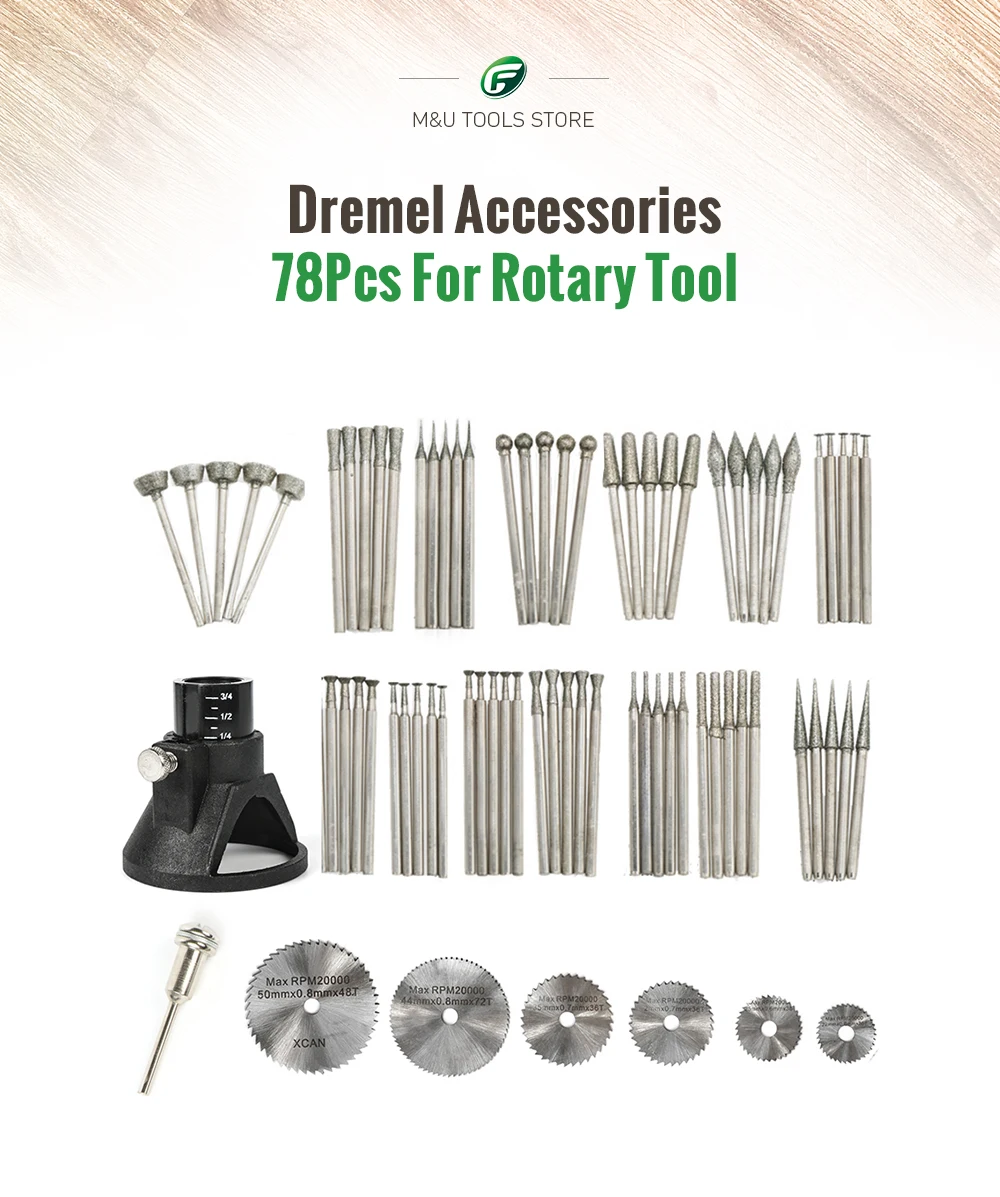 Tungfull Dremel стиль аксессуары 78 шт. набор для резьбы по нефриту пильный диск Рога защитный для электрического гравера Dremel роторный инструмент