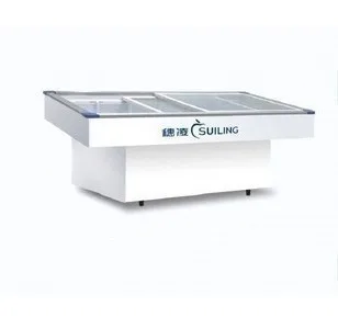 

Large sea lion Horizontal Display freezer, fresh fridge full brass evaporator