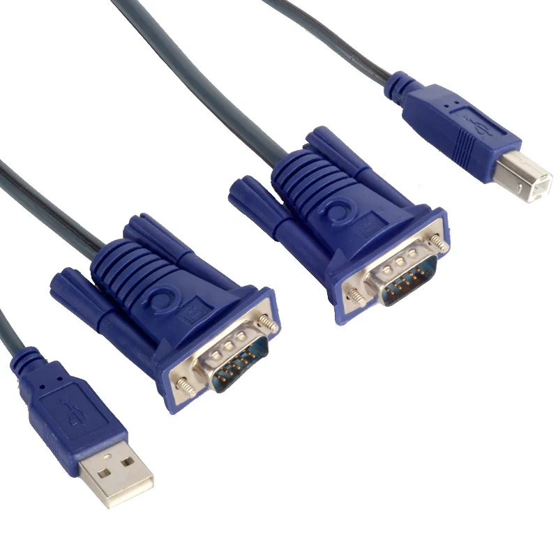 1 шт. USB 2 0 KVM переключатель 15 контактный стандарт VGA + A к B кабели компьютер принтер