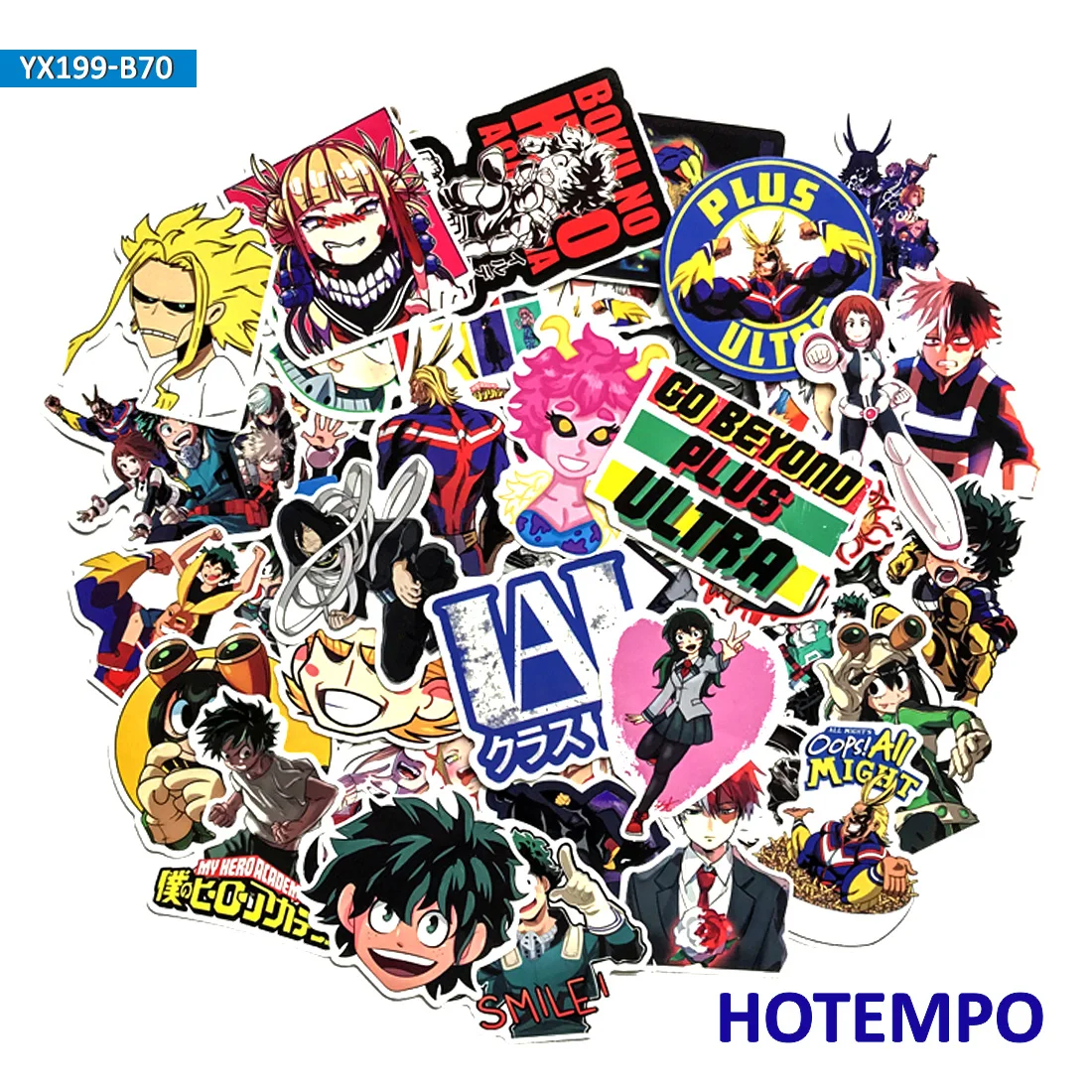 70 قطعة Izuku Midoriya جميع قد Boku لا بطلي الأكاديمية الطابع ملصق ل للهاتف المحمول والحاسوب المحمول الأمتعة لوح التزلج ملصقات