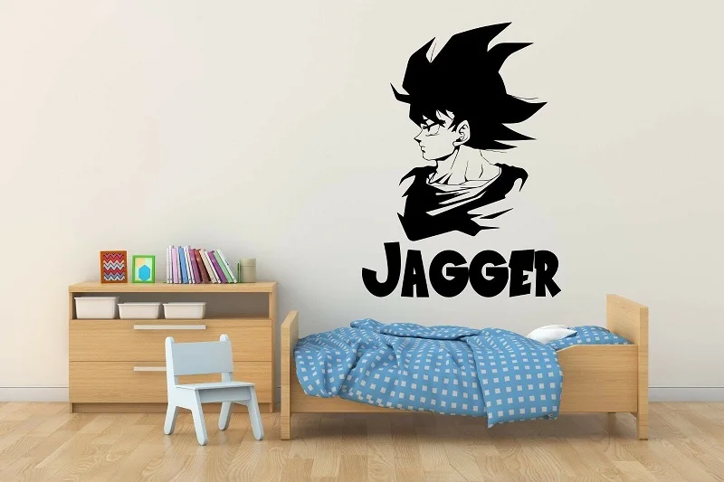 

Dragon Ball Wukong logo wall decal decoration stickers vinyl customizable name, home children's room living room decoration DM12