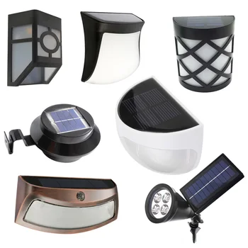 

LED Garden Light Solar led Panel Lamp Sensor Waterproof mounted Outdoor Fence Wall Lamp Lighting Warm Cool white