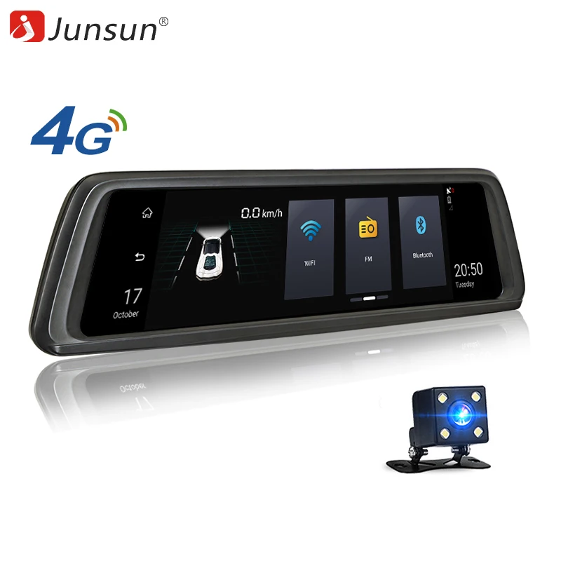 Junsun K759 4 г Видеорегистраторы для автомобилей Камера 10 &quotAndroid 5.1 ADAS 1080 P GPS зеркало
