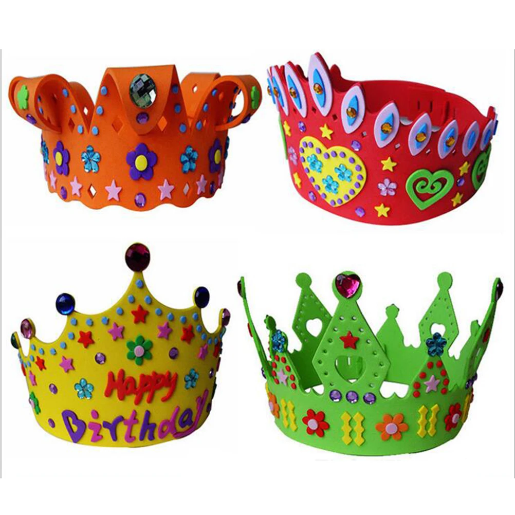 1PC EVA Foam Birthday Party Hat Caps Crown for Children Self adhesive