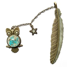 Милый светящийся светится в темноте Сова наклейка-закладка для чтения Закладка-перо 8 видов стилей аксессуары для офиса