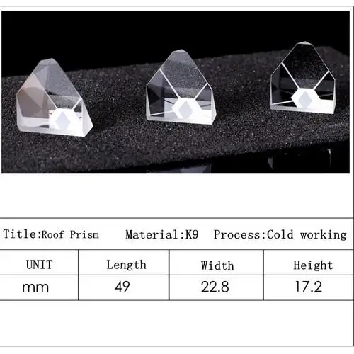 49x22,8x17,2 мм оптический Стекло правый угол крыши Prism K9 спектр света физики