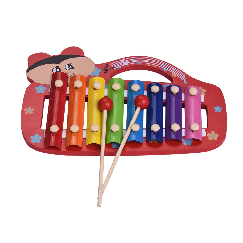Красочные милые 8 нот музыкальный ксилофон Glockenspiel с 2 молотками образовательные ударные игрушки подарок для детей