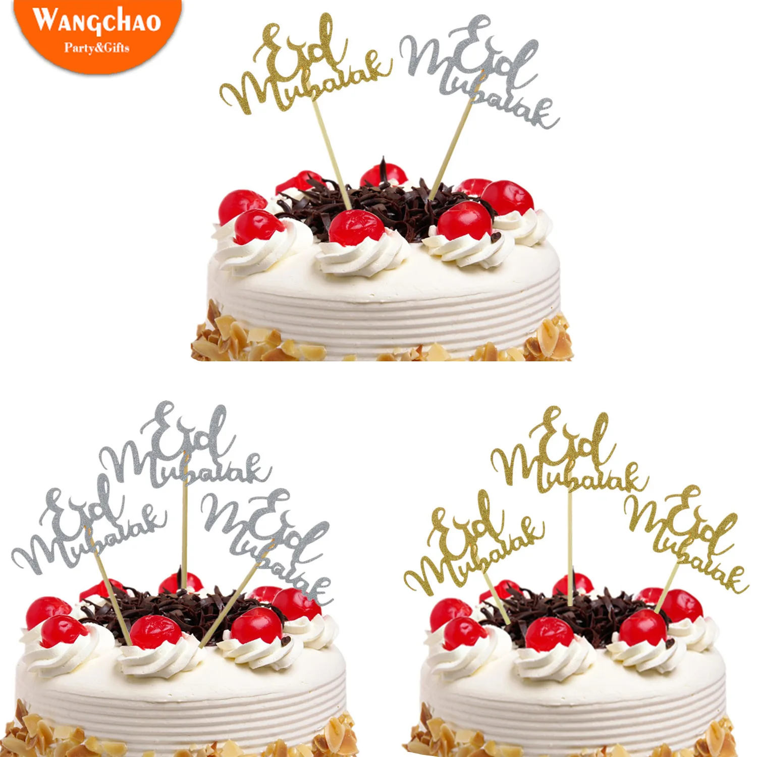 10pcs/bag Eid Mubarak Cake Topper Ramadan Mubarak Cake Diy Decoration...