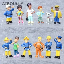 12 unids/set bombero Sam acción Mini figura juego de PVC muñecas figuritas de juguete niños Regalo de Cumpleaños modelo coleccionable de Anime figura