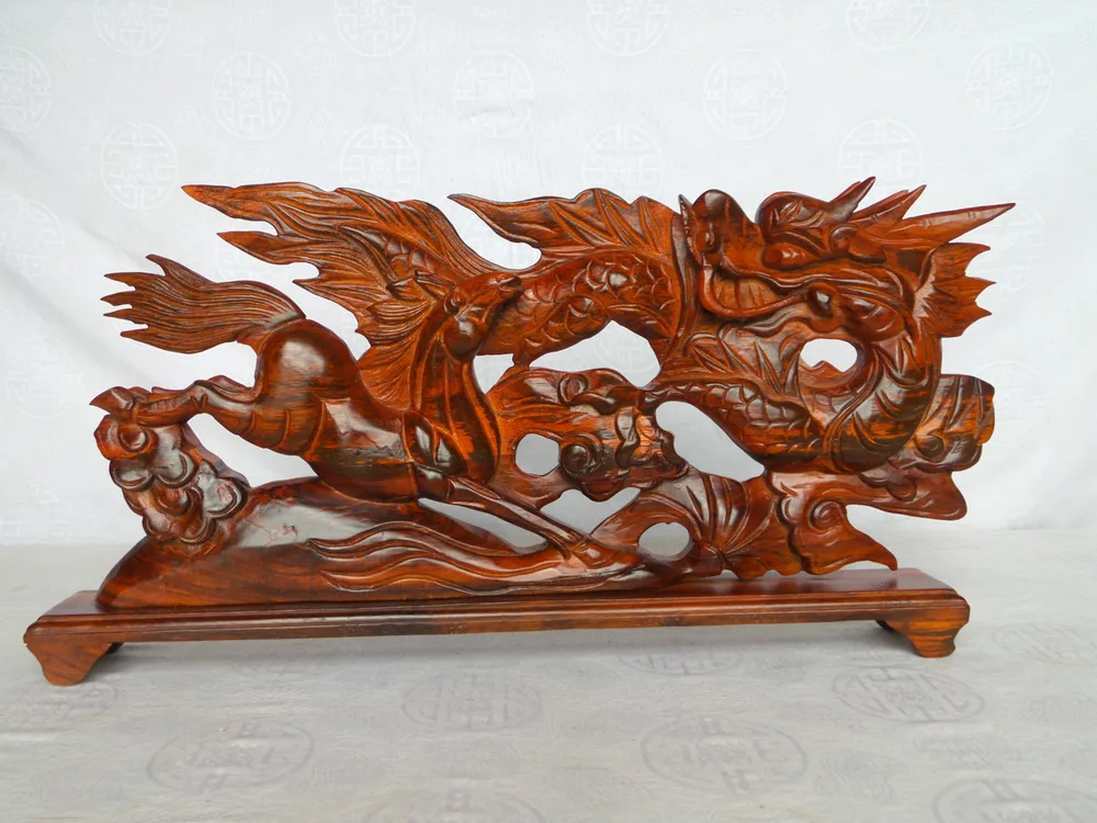 Mahogany wood carving wood carving ornaments vigorous spirit of