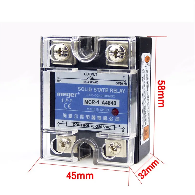 Solid State Relays for Mager MGR-1 A4840 SSR-40AA 40A AC-AC 24-480V AC 