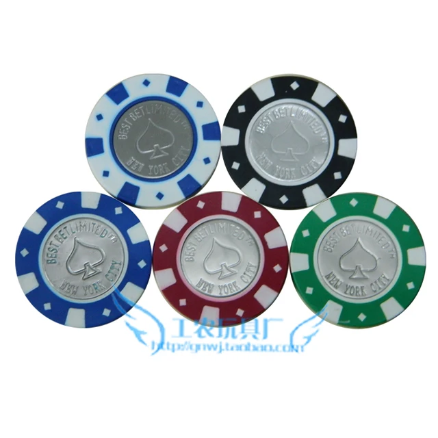 Poker Chips Set Metal Poker Chips Board Games Casino Coins Built in