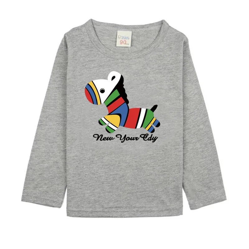Осень, новая стильная модная удобная футболка с принтом зебры для детей 8, 12, 14 лет Детская Хлопковая футболка с длинными рукавами для девочек детская одежда