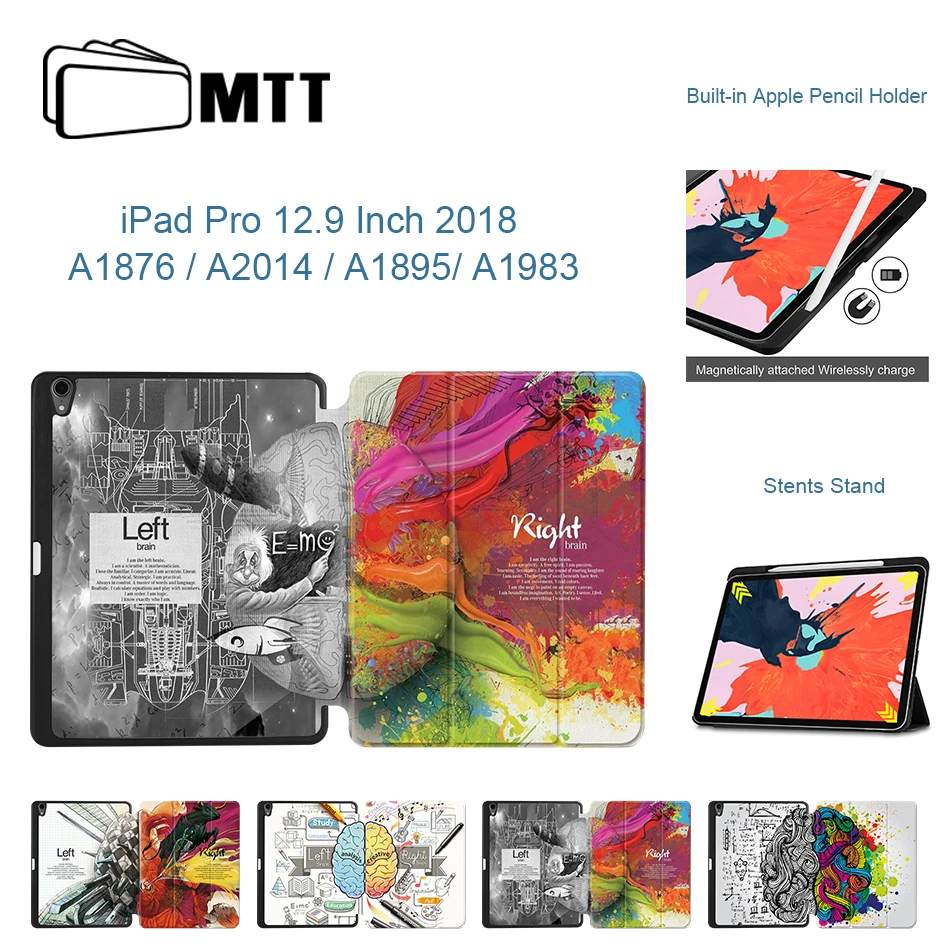 MTT для iPad Pro 12,9 дюйма Чехол 2018 тонкий PU кожаный флип-стенд смарт-чехол мультфильм планшет для надписей чехол с держателем карандаша