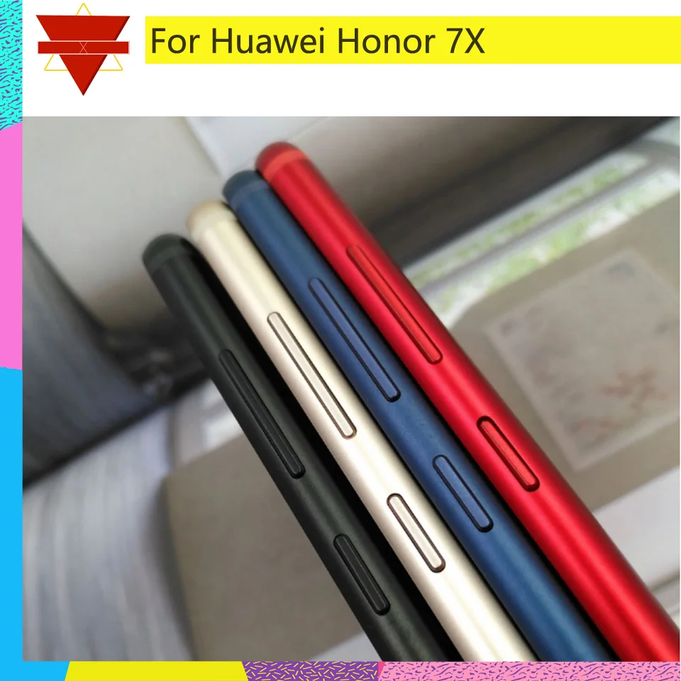 10pcs For Huawei honor 7X BND-L21 BND-L22 BND-L24 BND-AL10 BND-TL10 Back Battery Cover Rear Door Housing Case With Side Buttons