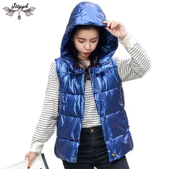 

2020 Winter Cotton Coat Plus size Women Hooded Vest Coat Waistcoats Vest Women Jacket Winter Warm Down Parkas Outwear Female 690