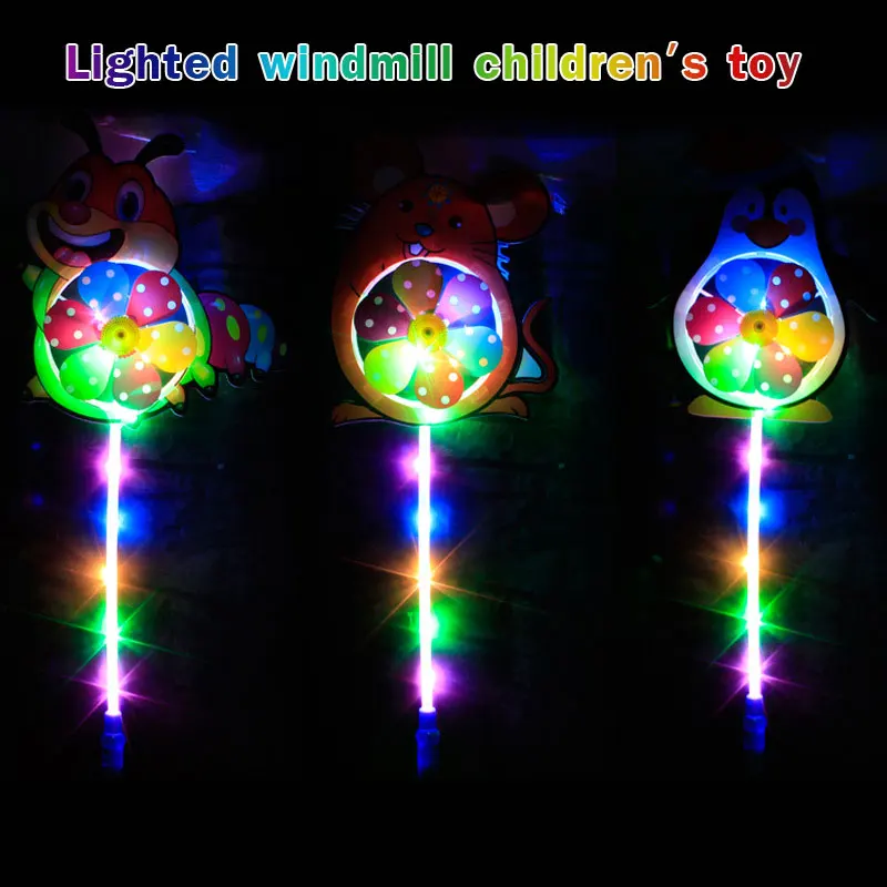 

Children Windmill Luminous Windmill Windmill Plastic LED Polychromatic DIY Outdoor Toy Garden Hand Toy Small Kid Gifts Games