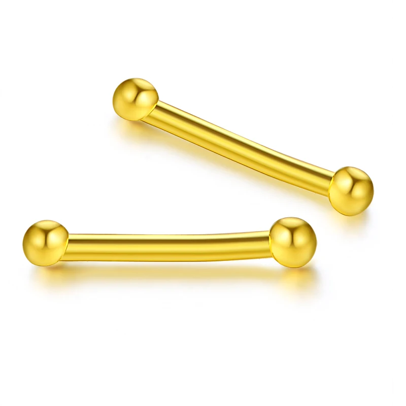 

Solid 24K Yellow Gold Earrings Women Smooth Small Stud Earrings 0.22g