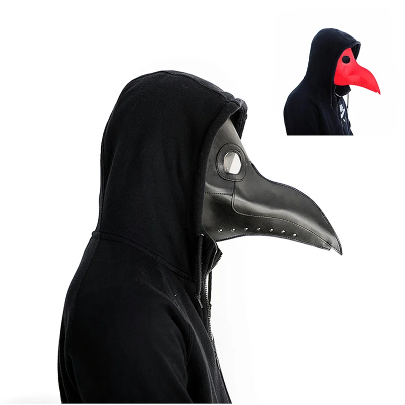 Tanie Maska lekarza dżumy dziób lekarz maska długi nosek Cosplay fantazyjna maska plaga lekarz Gothic retro rock skóra Halloween dziób maska PY
