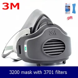 3M 3200 Half Face Mask 10pcs3701 Filters N95 Gas Respirator Dust-proof PM2.5 Cotton for Spray Paint Working Mask 3M 3200 Half Face Mask 10pcs3701 Filters N95 Gas Respirator Dust-proof PM2.5 Cotton for Spray Paint Working Mask