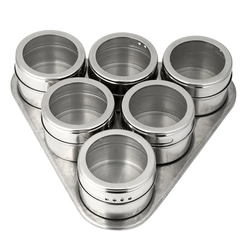 

Stainless steel kitchen cruet cans 6 flavored bottoming jar Kitchen cruet Barbecue Household