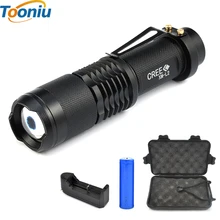 high power L2 2500lm flashlight Mini XML- T6 zoomable torch powered by 18650 lithium battery for Riding camping hunting