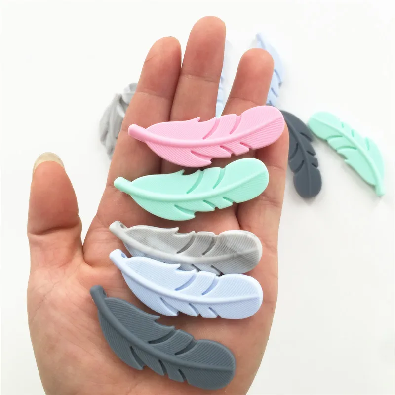 Chenkai 20 шт без БФА, силиконовый перо соски-пустышки бусины DIY Baby Shower для кормления грудью ювелирные изделия сенсорные игрушки аксессуары