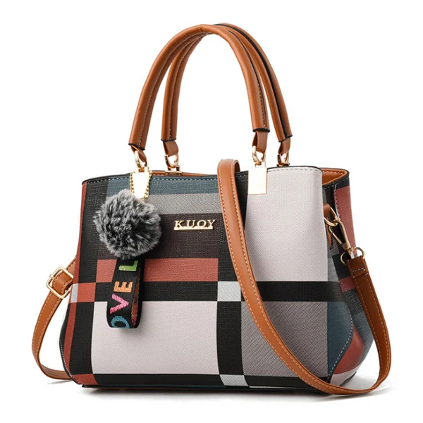 AECLVR, повседневная сумка-тоут, женские сумки, клетчатые роскошные сумки, женские сумки, дизайнерские сумки, известный бренд, высокое качество, сумка-мессенджер - Цвет: Brown