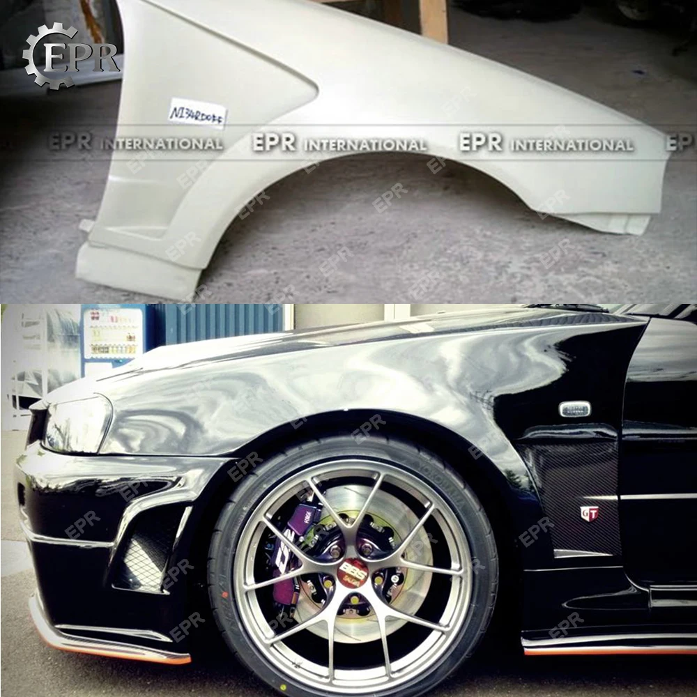Для Nissan Skyline R34 GTR FRP стекловолокно переднее крыло комплект авто тюнинг часть для