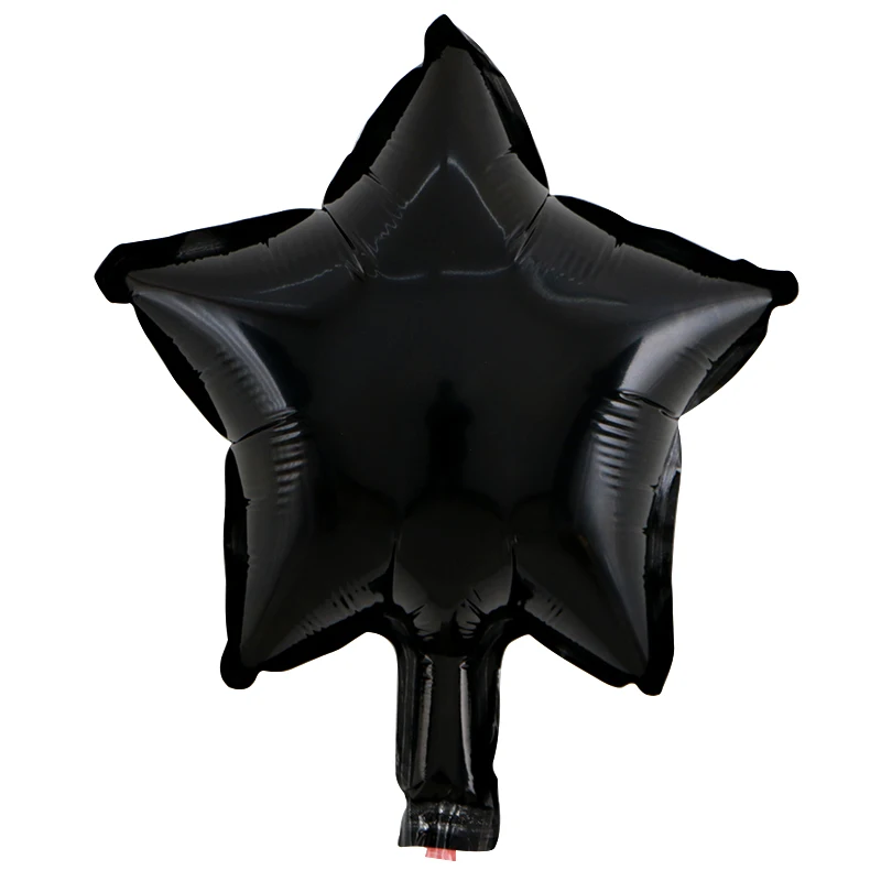 50 шт. 10 дюймов пятиконечная звезда в форме фольги шары для свадьбы и дня рождения Декор чистый цвет металлик надувные globos игрушки - Цвет: Черный