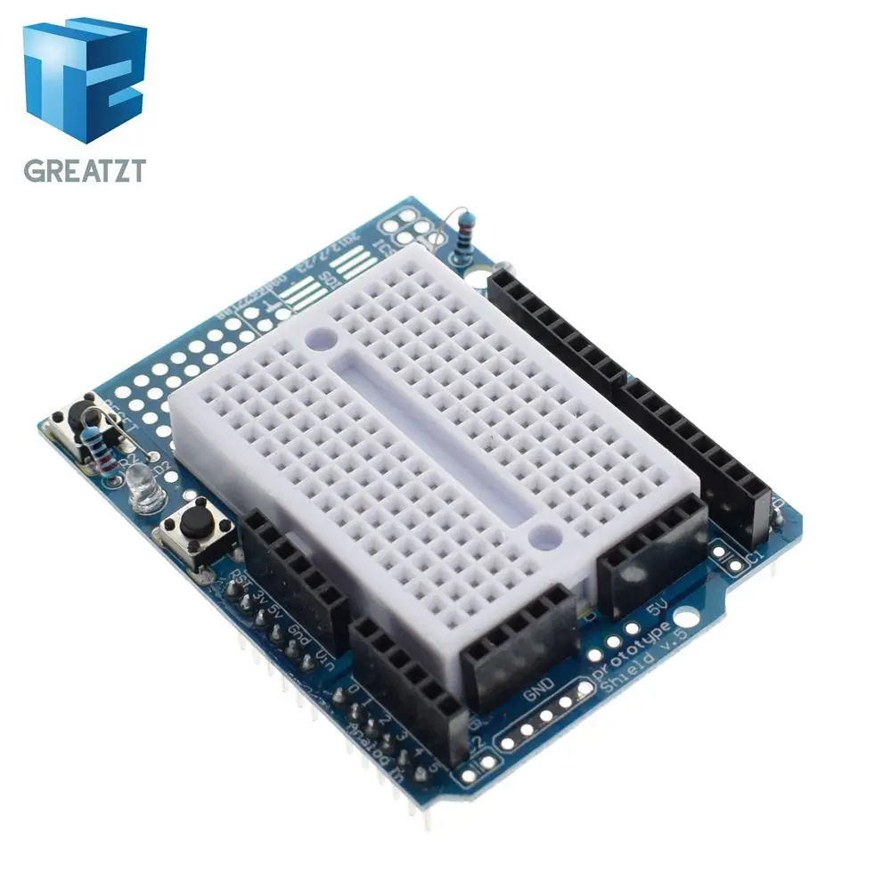 

GREATZT 1pcs UNO ProtoShield prototype expansion board with SYB-170 mini breadboard based For ARDUINO UNO ProtoShield