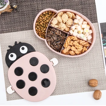 

Christmas Candy Gift Boxes Creative cute ladybug with lid multi-grain dried fruit box Environmental Fruit Plate Guests Packaging