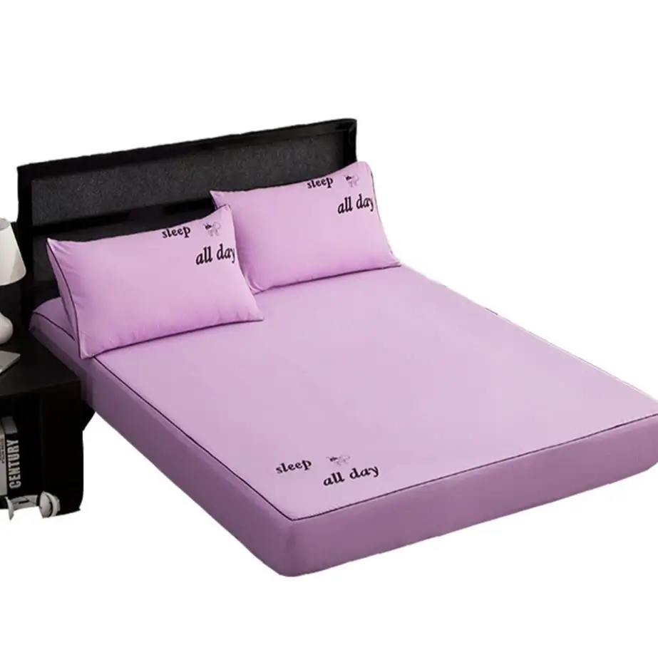 1 Pure color bed li single piece pure cotton anti slip bed cover