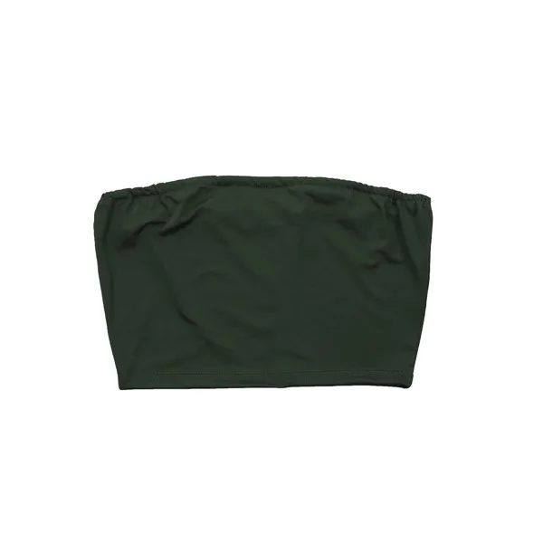 Women Boob Tube Strapless Stretch Tops Ruffled Pullover Underwaist Ladies Solid Croped Sleeveless Tube Tops Clothing