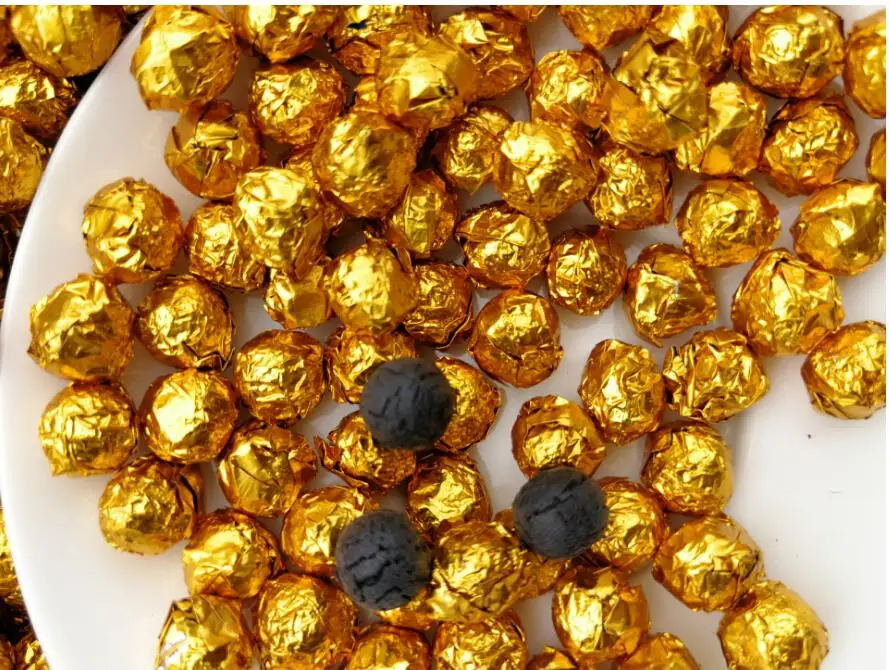 Chinese ripe tea Gold Tin Foil Packing 100g Resin tea